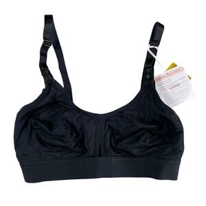 Simple Wishes Nursing Bra Womens Small Black Maternity Stretchy Padded NWT